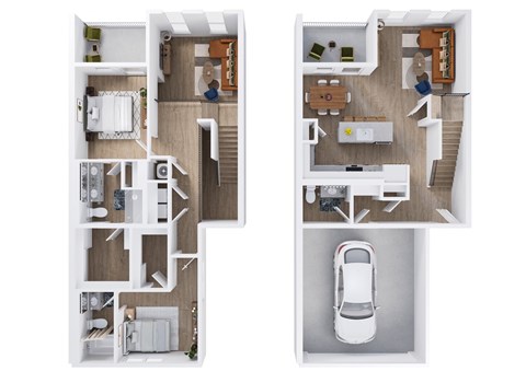 Floor plan for 2 beds, 2.5 baths, 1594 sqft
